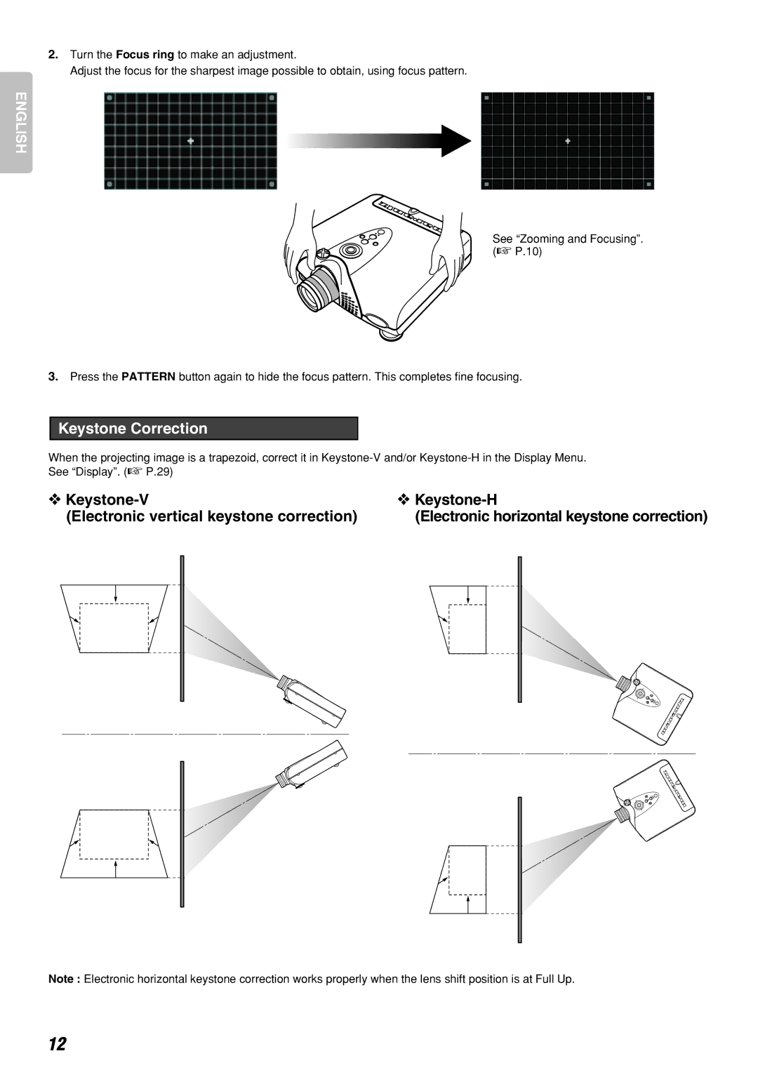 Marantz VP-12S3/VP-12S3L manual Keystone Correction 