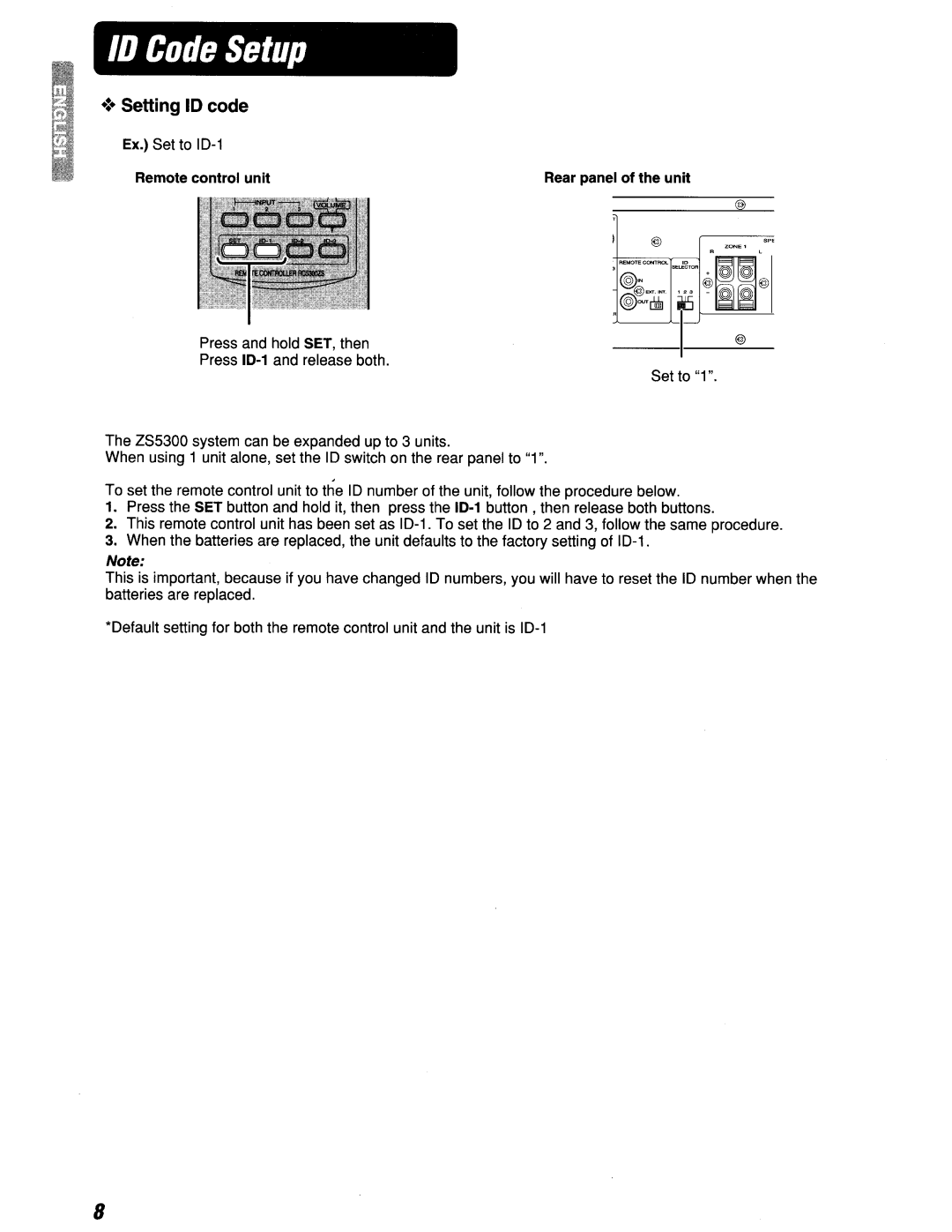 Marantz ZS5300 manual Code Setup, Setting 10 code 