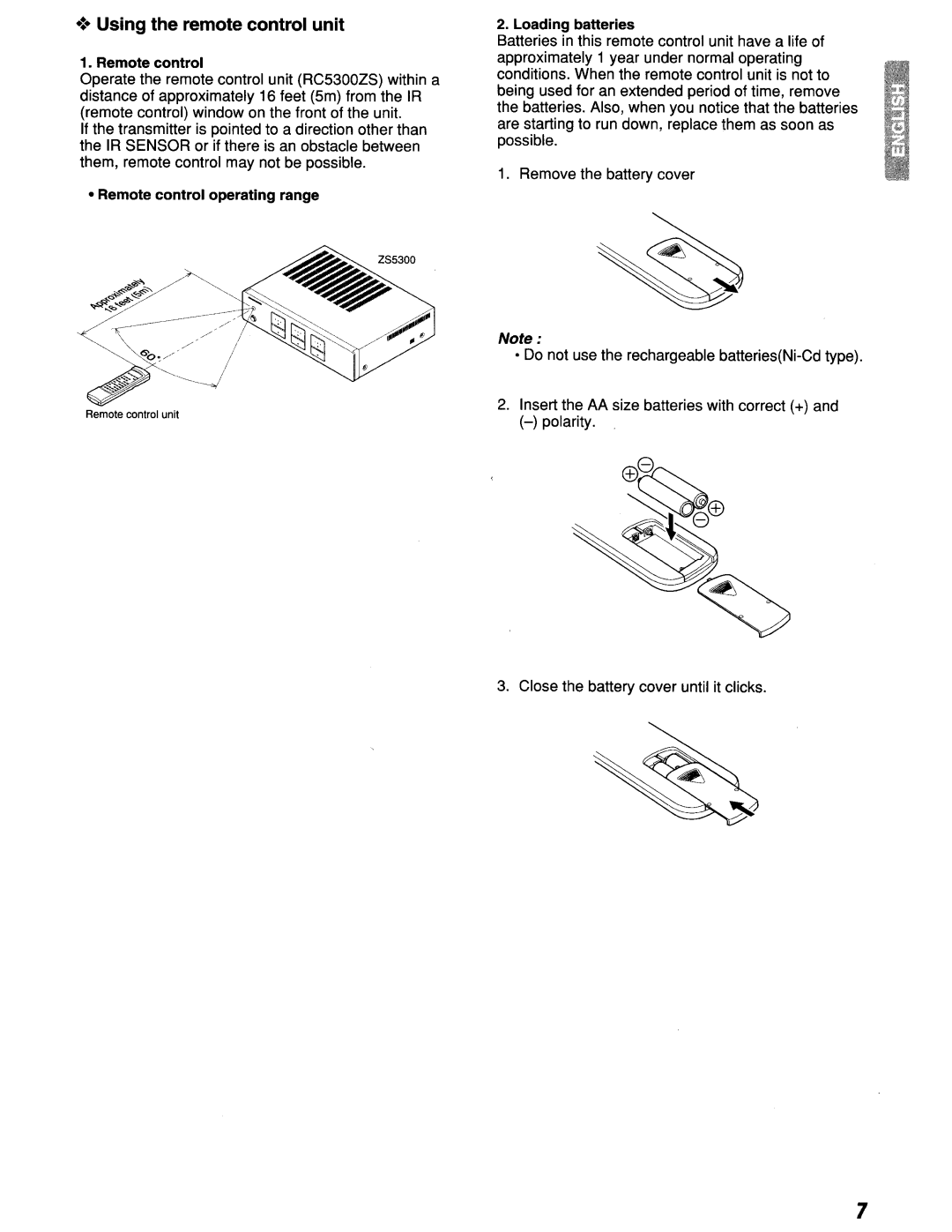Marantz ZS5300 manual Using the remote control unit 