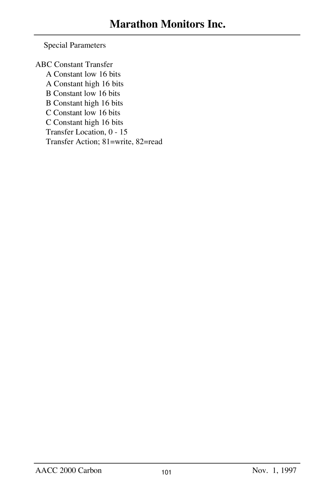 Marathon Computer AACC 2000 manual 101 