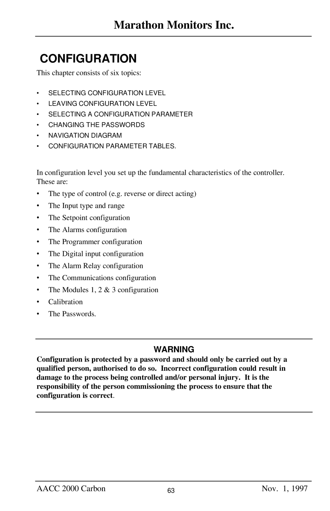 Marathon Computer AACC 2000 manual Configuration 