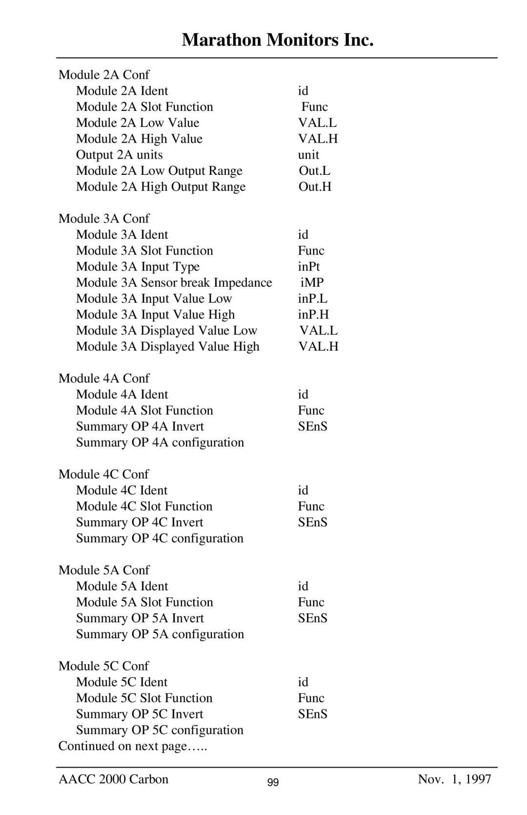 Marathon Computer AACC 2000 manual Module 2A High Value 