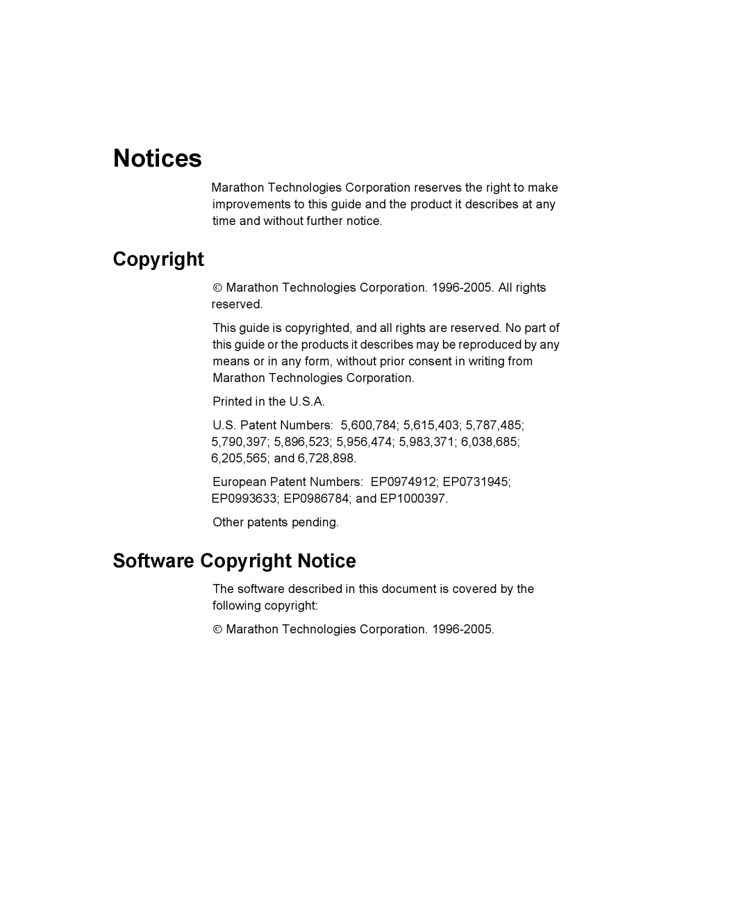 Marathon Computer IBM BladeCenter, FTvirtual Server manual Software Copyright Notice 