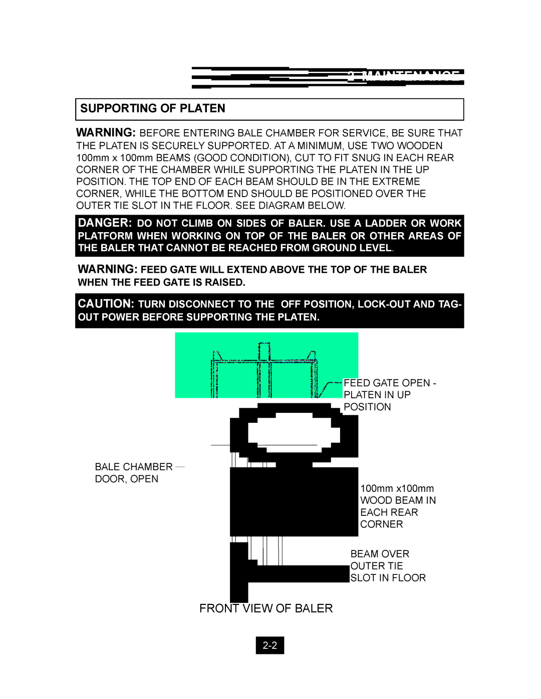 Marathon Computer V-4224 installation manual Supporting of Platen 