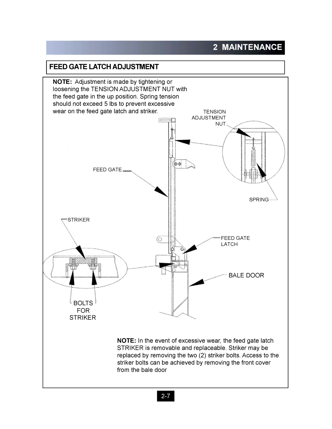 Marathon Computer V-4224 installation manual Feed Gate Latch Adjustment 