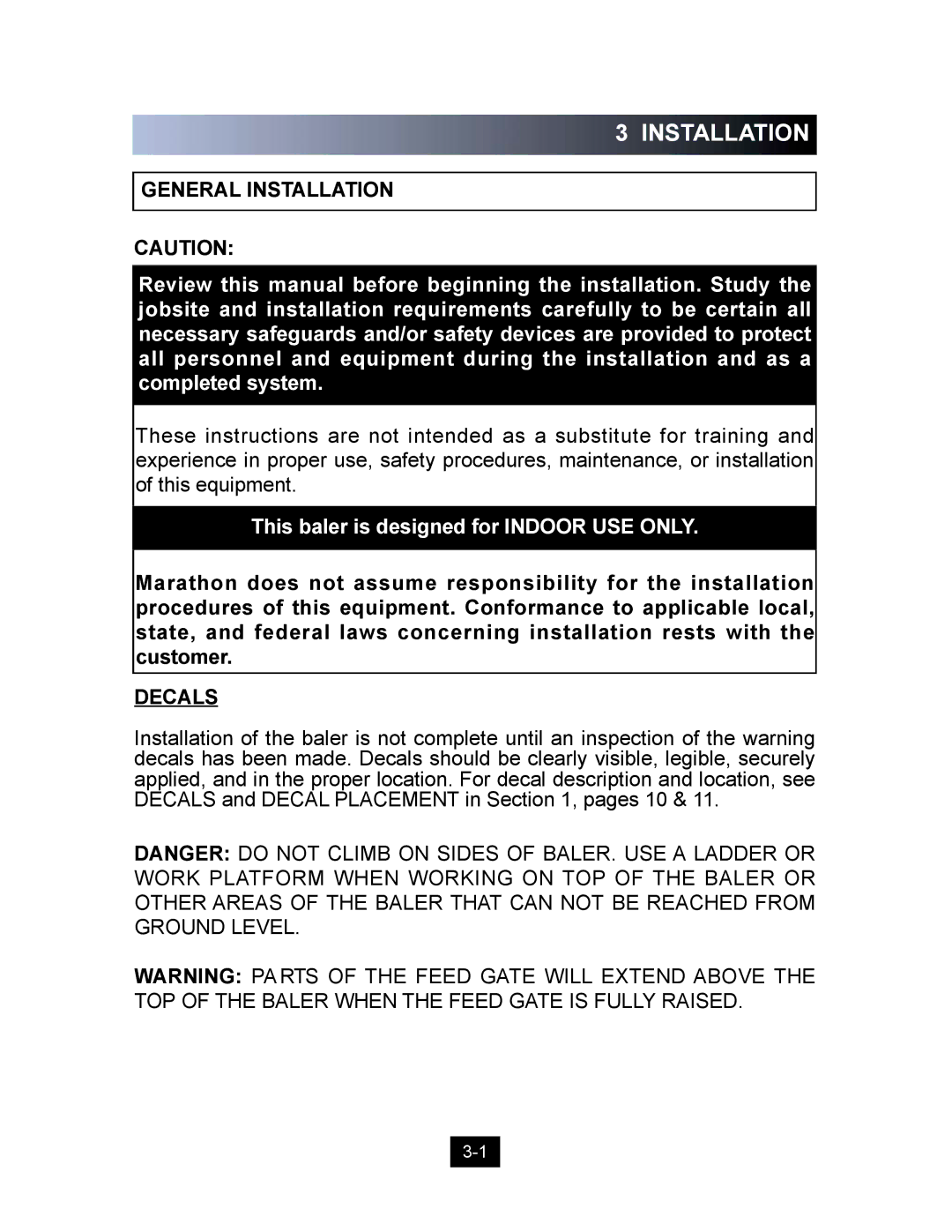 Marathon Computer V-4224 installation manual General Installation 