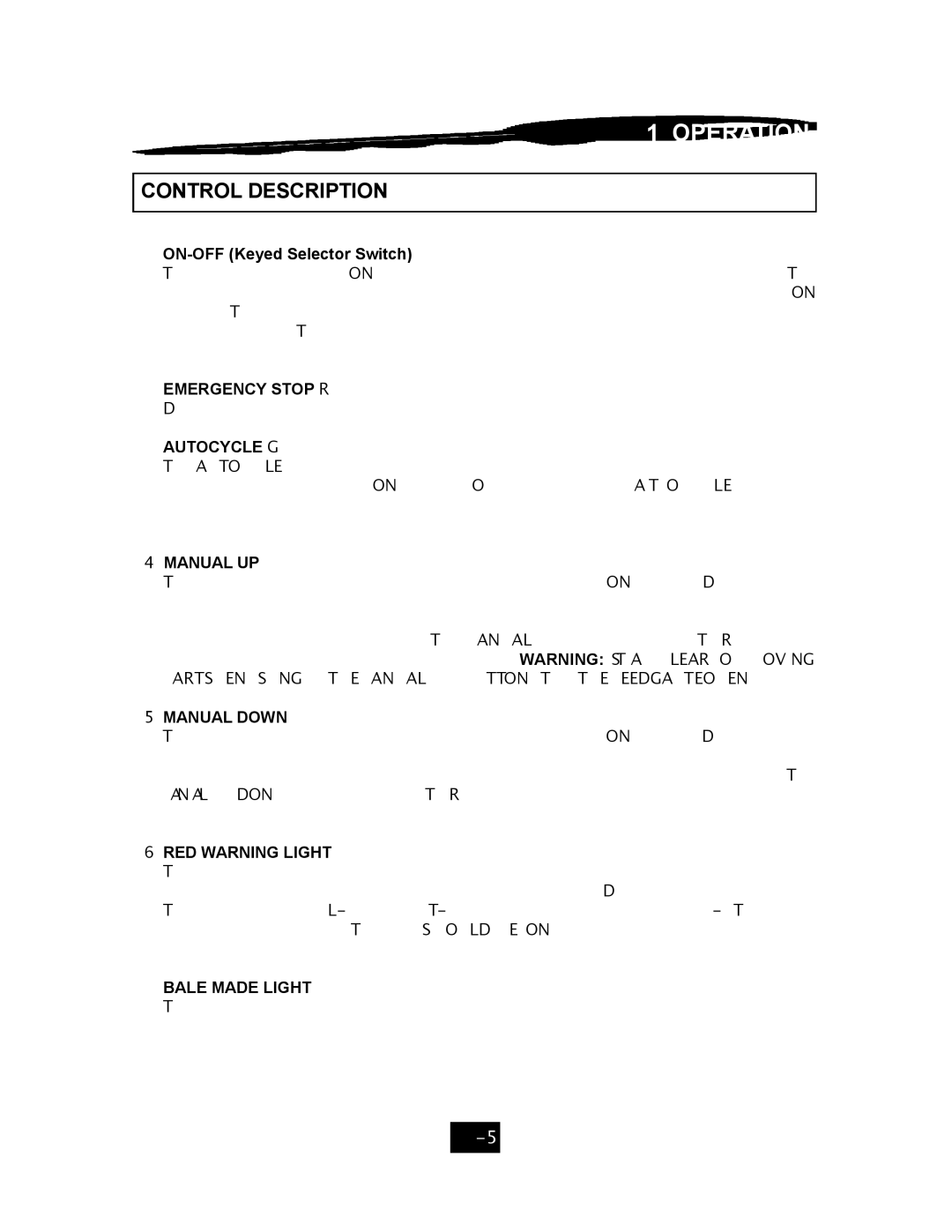 Marathon Computer V-4224 installation manual Control Description, ON-OFF Keyed Selector Switch 