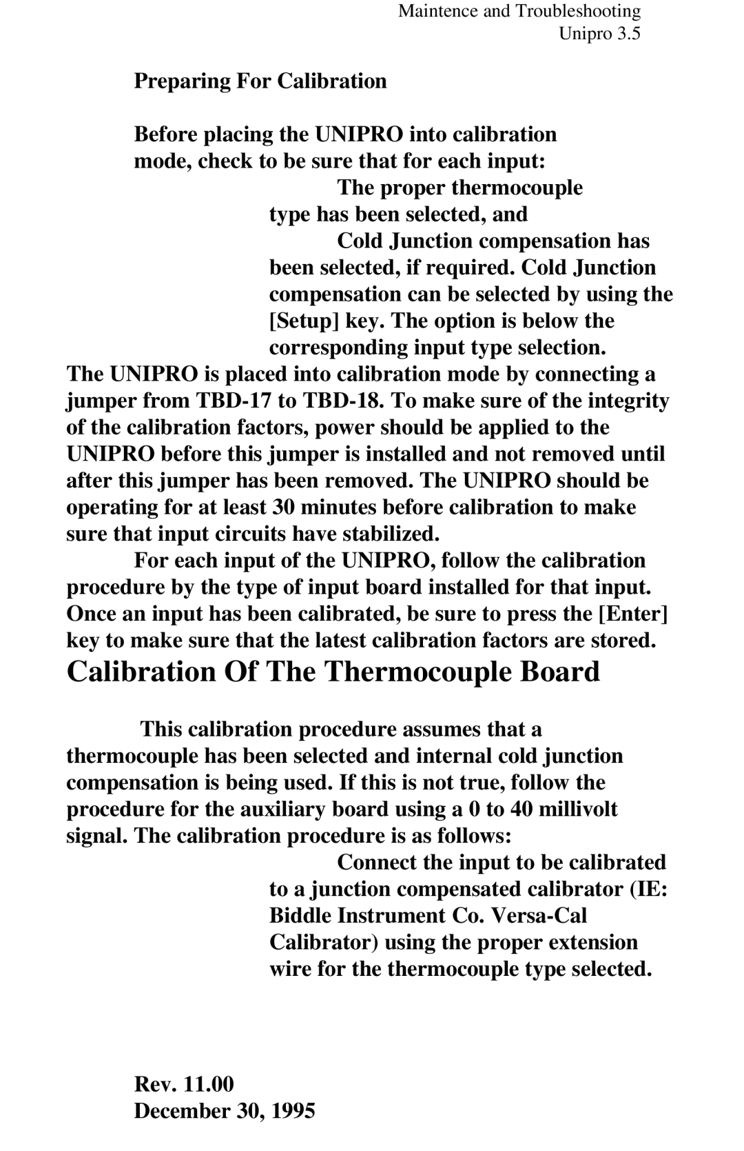 Marathon Computer V3.5 user manual Calibration Of The Thermocouple Board 