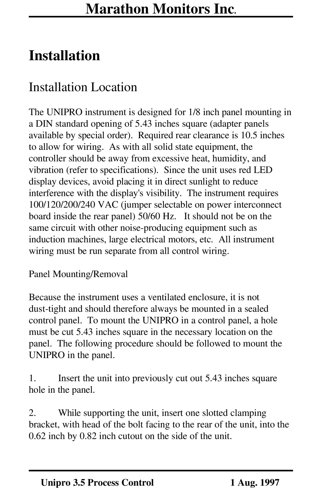 Marathon Computer V3.5 user manual Marathon Monitors Inc Installation 