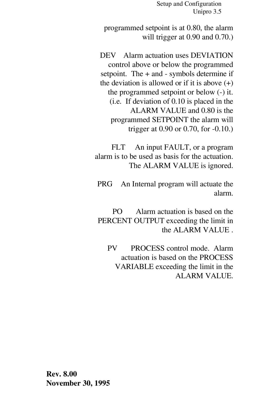 Marathon Computer V3.5 user manual Alarm Value 