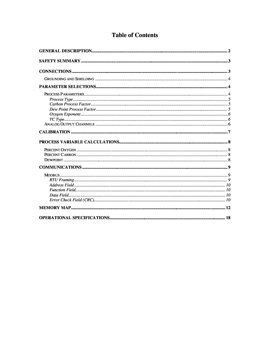 Marathon F200060 manual Table of Contents 