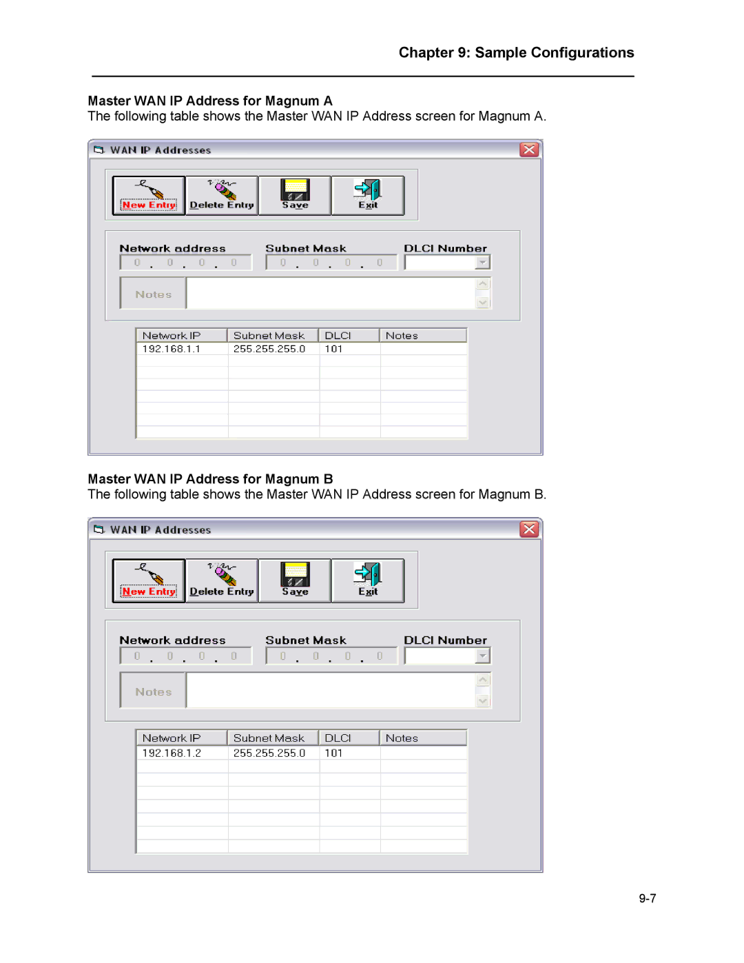 Marathon MAGNUM ROUTER manual Master WAN IP Address for Magnum a, Master WAN IP Address for Magnum B 