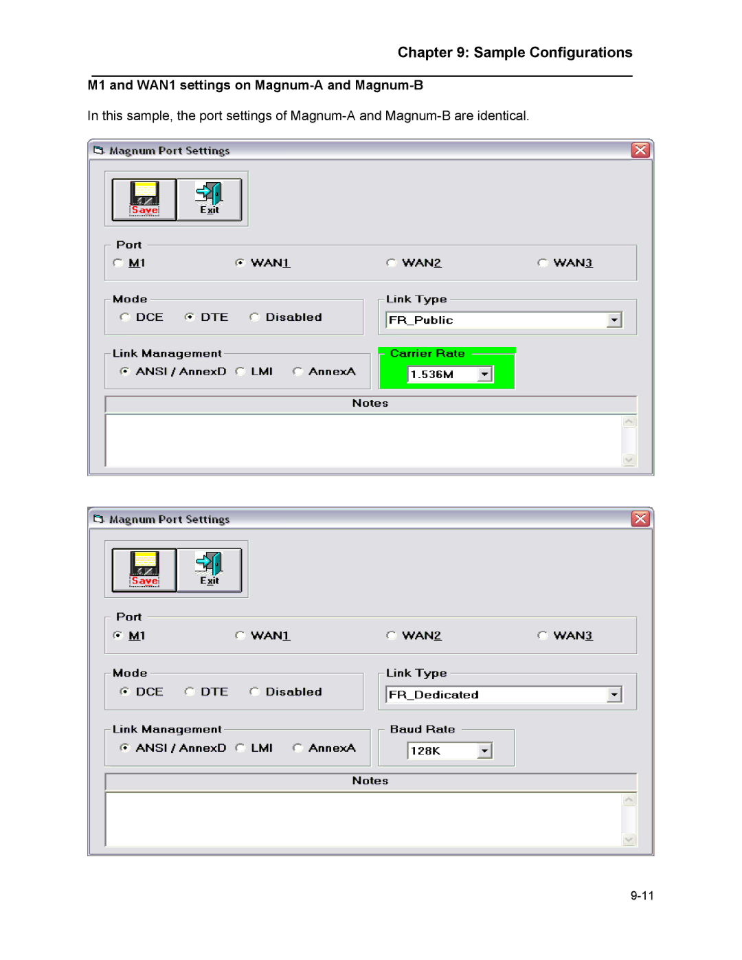 Marathon MAGNUM ROUTER manual M1 and WAN1 settings on Magnum-A and Magnum-B 