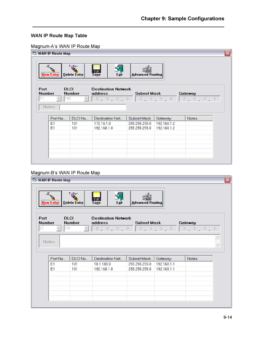 Marathon MAGNUM ROUTER manual WAN IP Route Map Table 