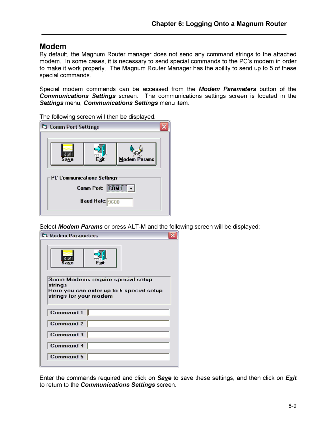 Marathon MAGNUM ROUTER manual Modem 