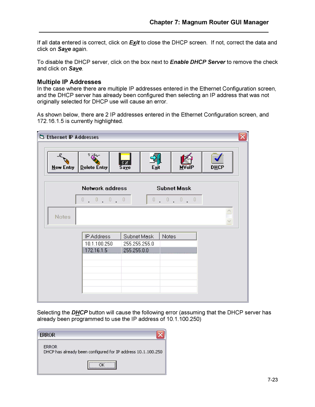 Marathon MAGNUM ROUTER manual Multiple IP Addresses 