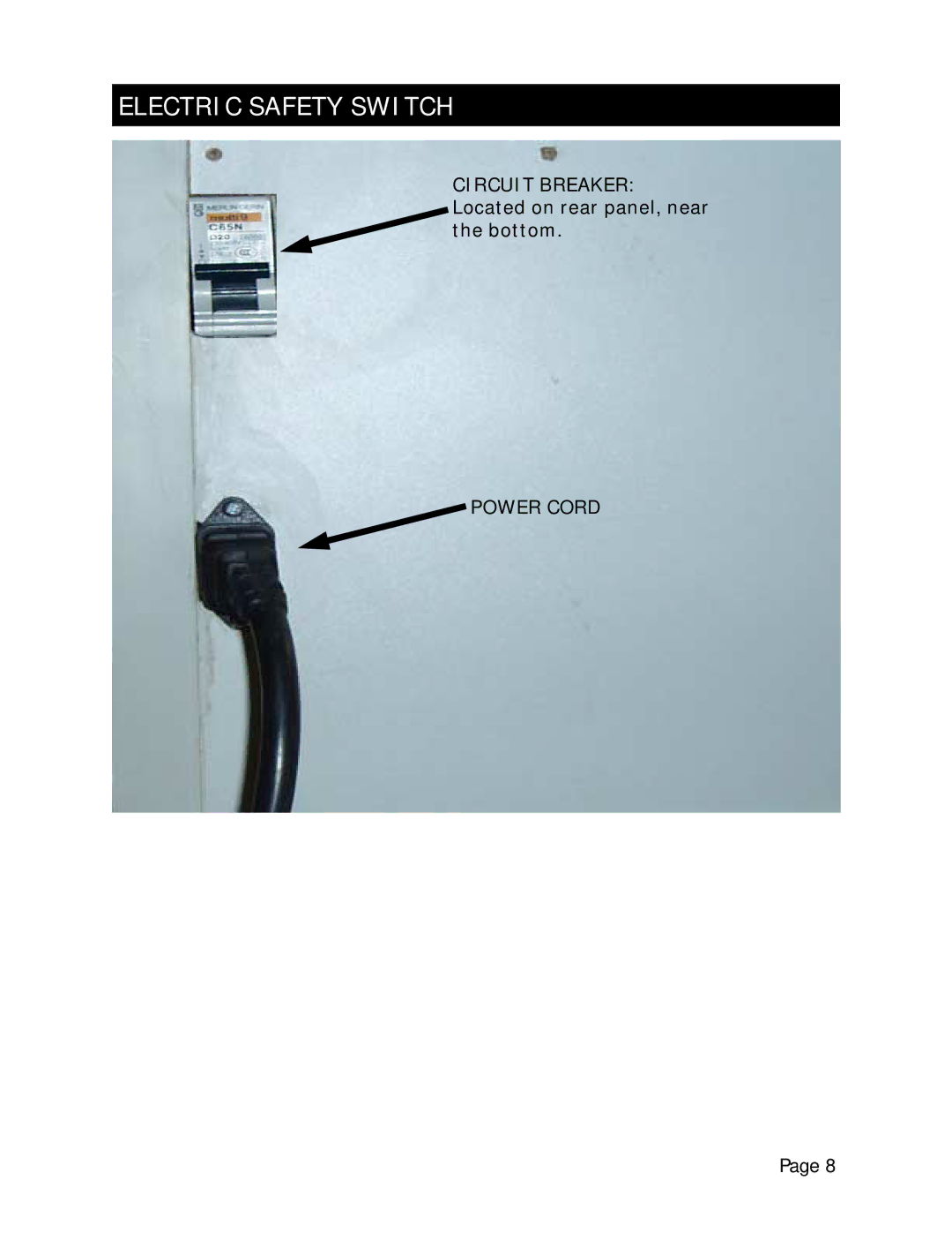 Marathon Shredder manual Electric Safety Switch 