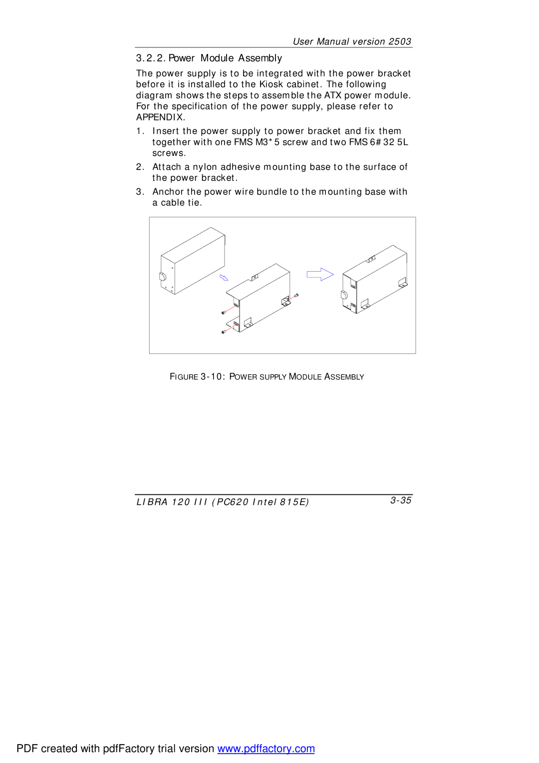 March Products 120 III (PC620) user manual Power Module Assembly, Appendix 