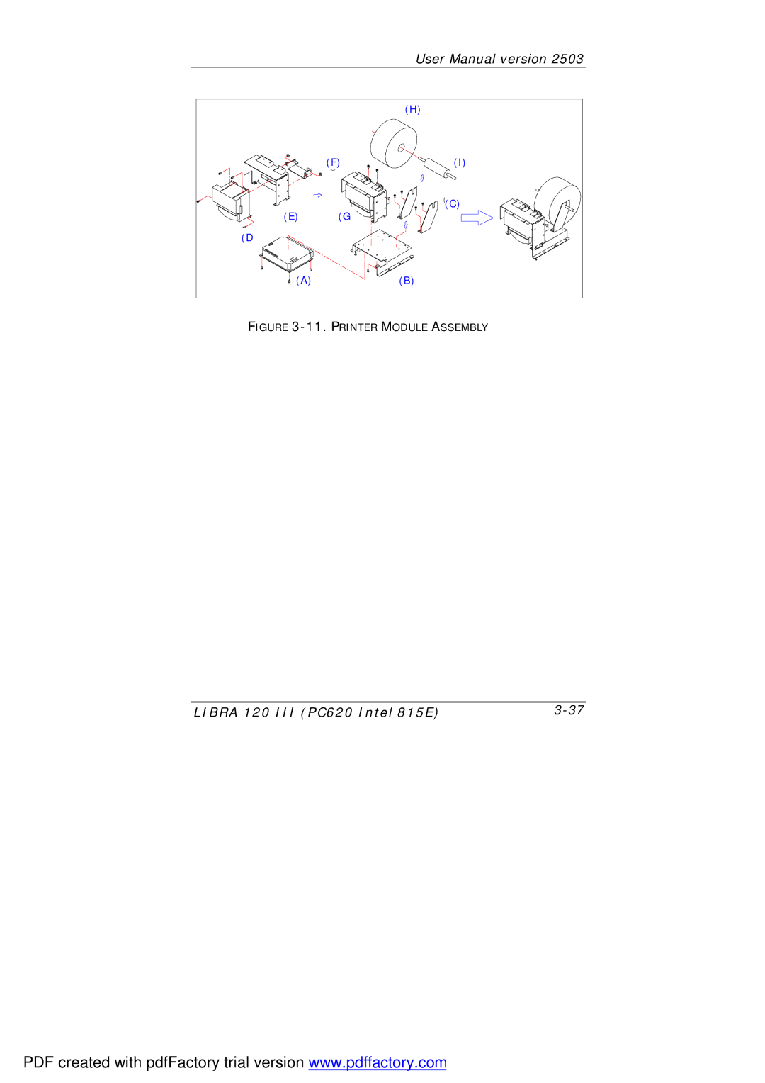 March Products 120 III (PC620) user manual Printer Module Assembly 