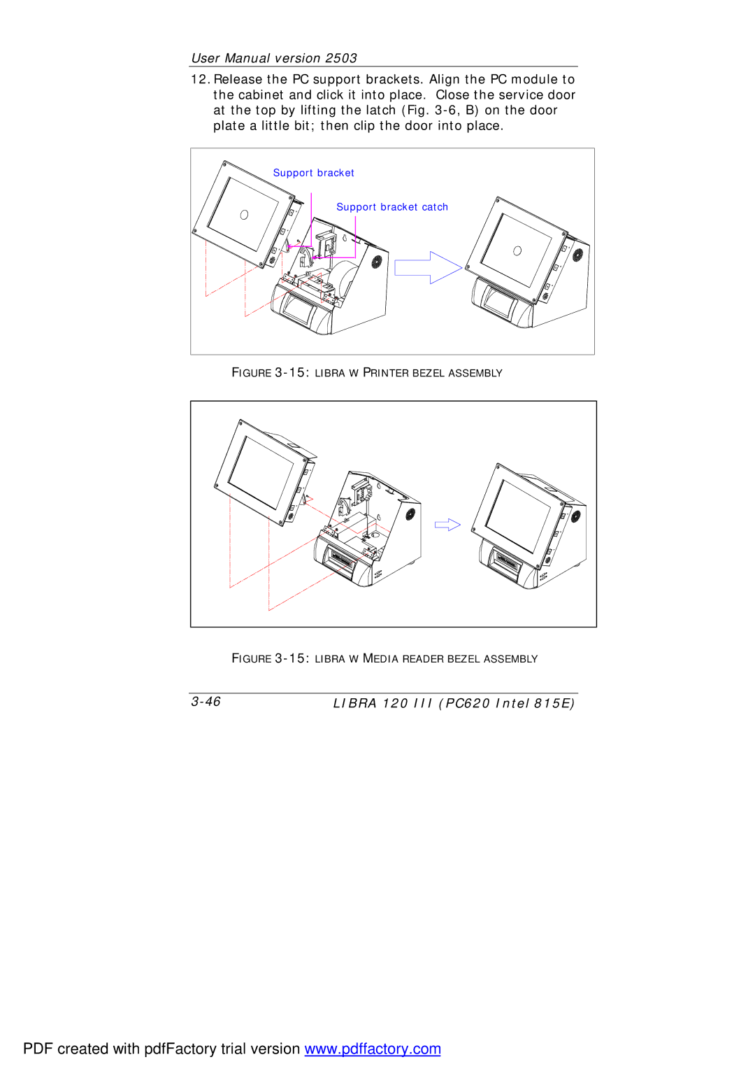 March Products 120 III (PC620) user manual 15LIBRA W Media Reader Bezel Assembly 