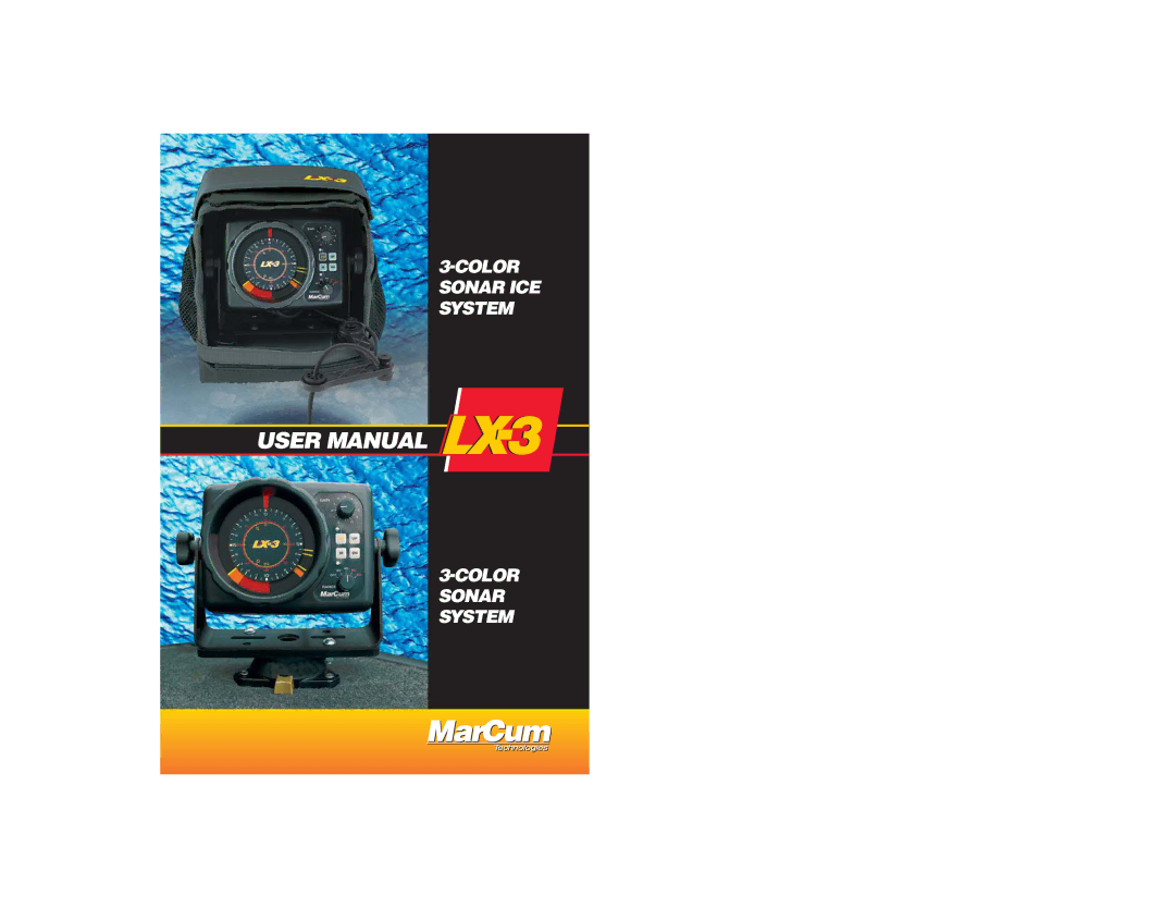 Marcum Technologies LX-3 manual Color Sonar ICE System Color Sonar System 