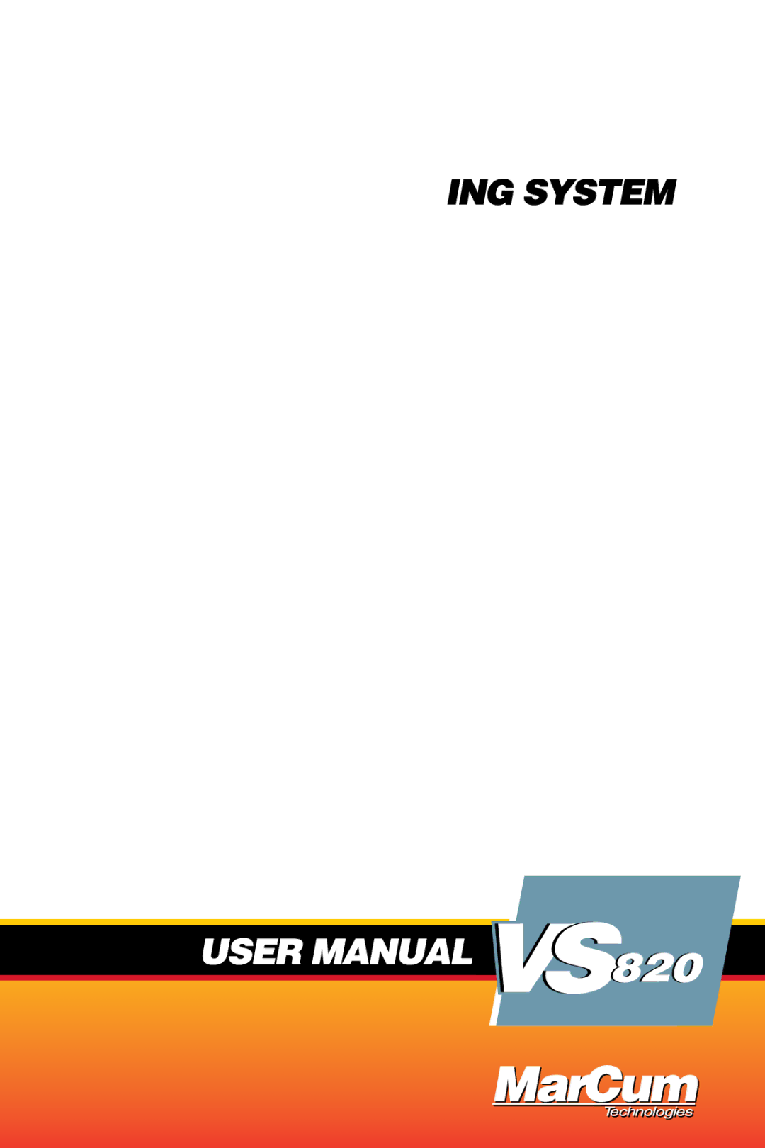 Marcum Technologies VS820 manual 