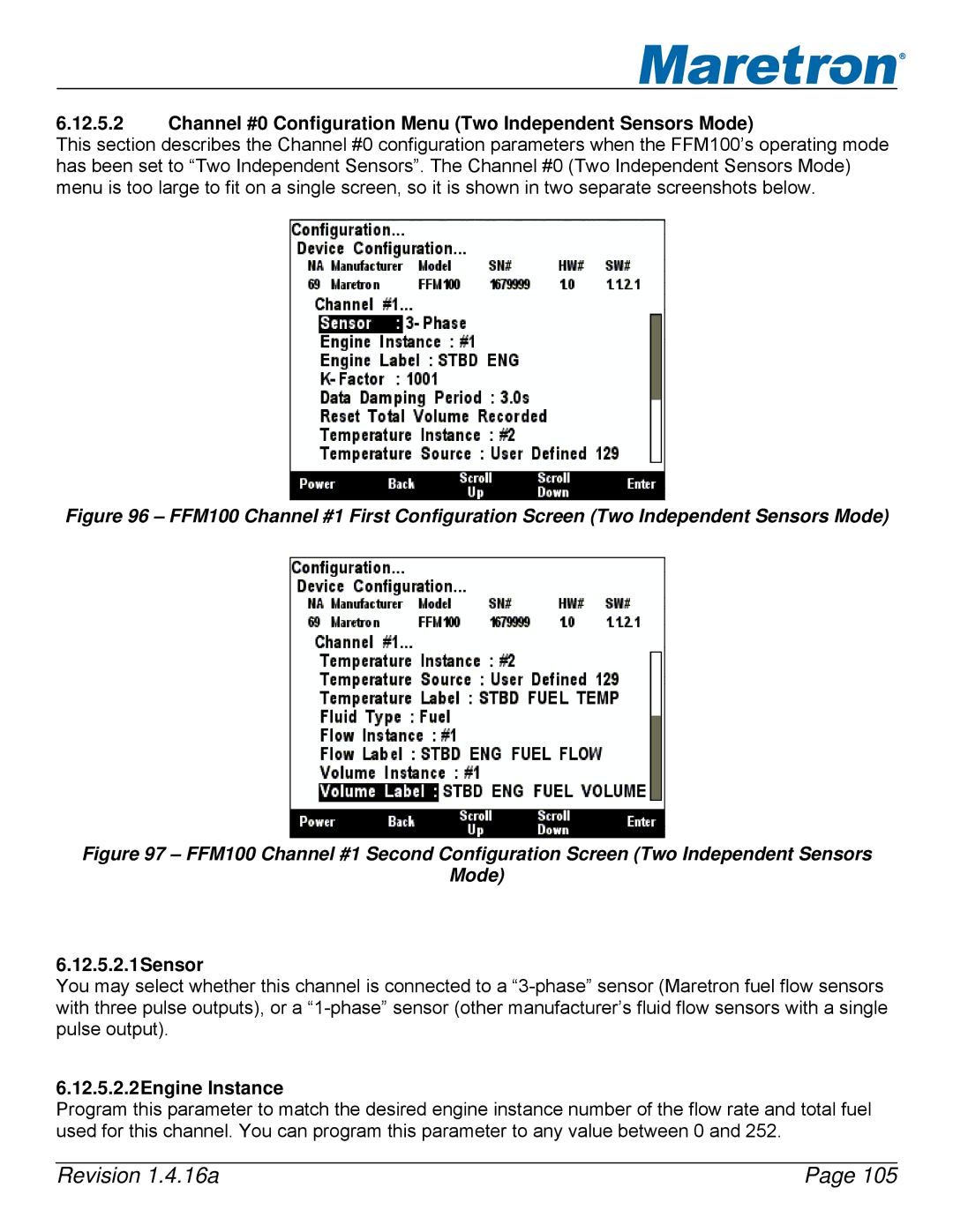 Maretron DSM250-01 user manual 12.5.2.1Sensor, 12.5.2.2Engine Instance 