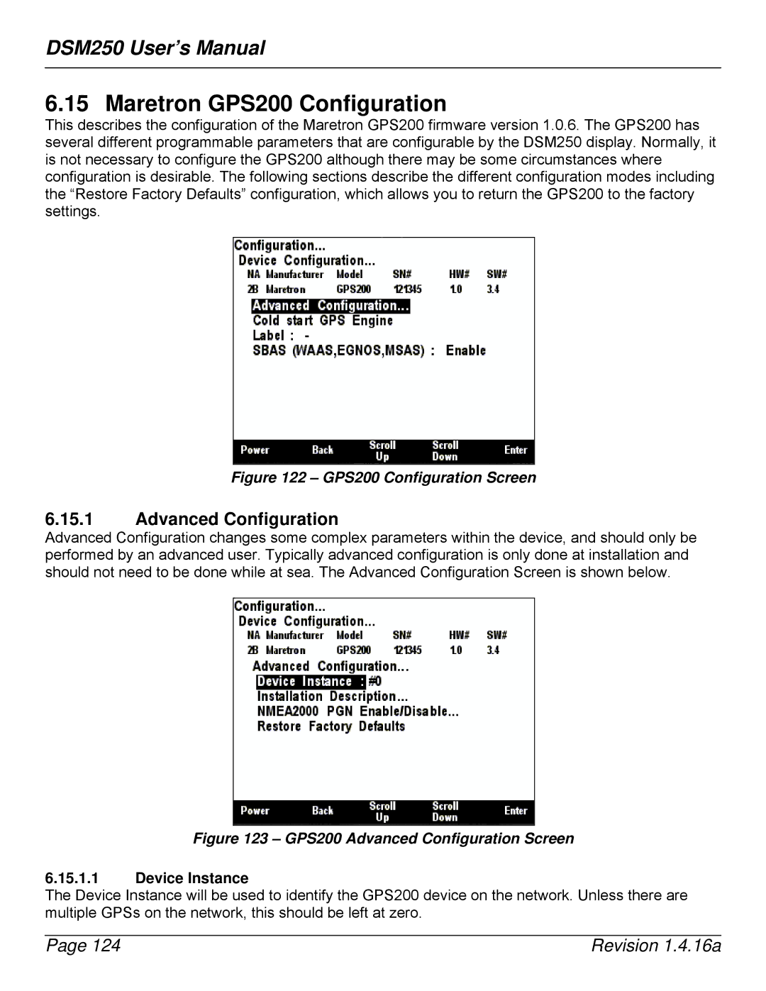 Maretron DSM250-01 user manual Maretron GPS200 Configuration, GPS200 Configuration Screen 