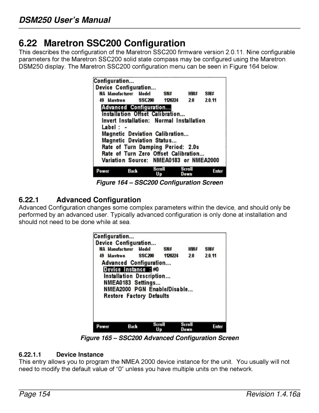 Maretron DSM250-01 user manual Maretron SSC200 Configuration, SSC200 Configuration Screen 