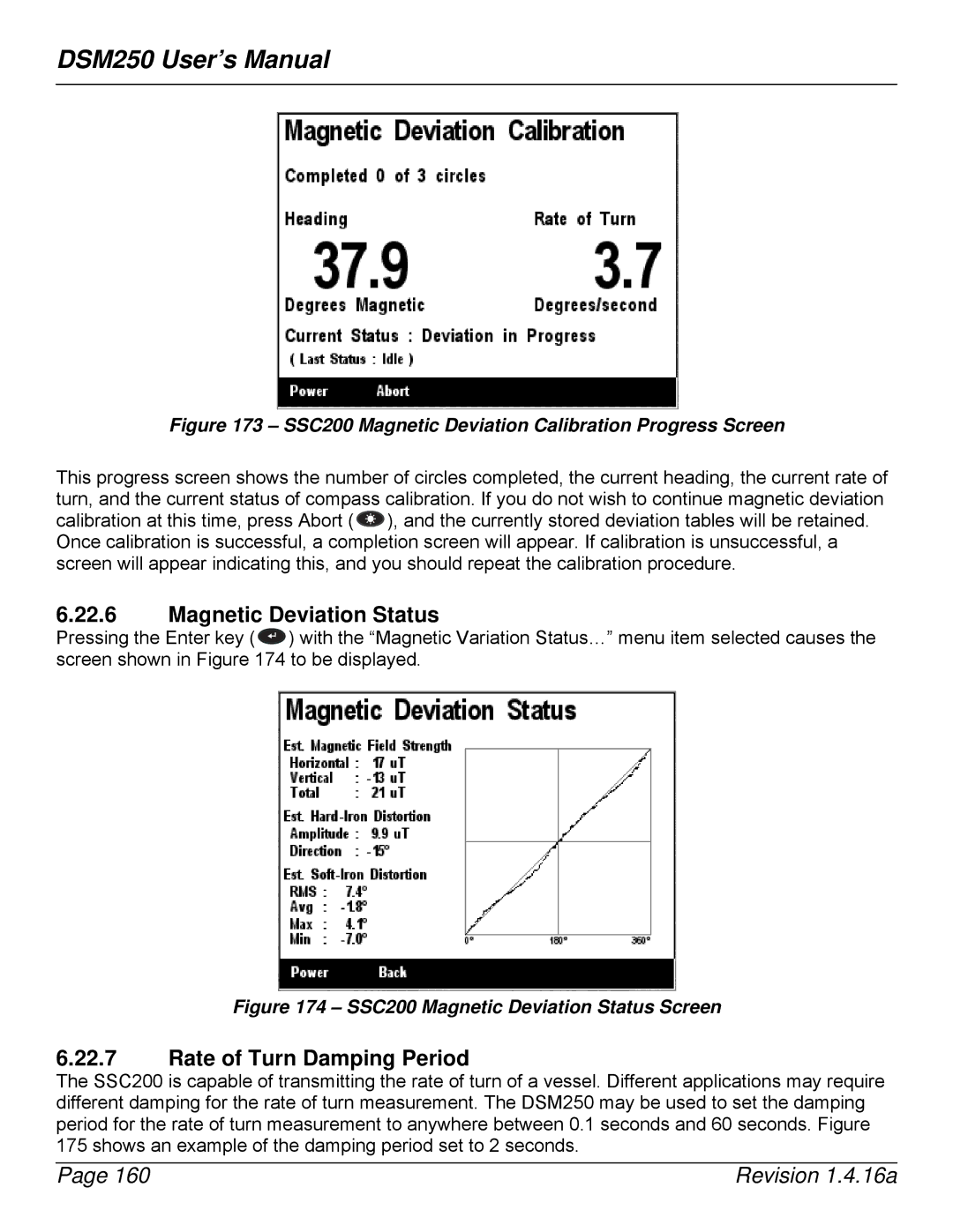 Maretron DSM250-01 user manual Magnetic Deviation Status, Rate of Turn Damping Period 