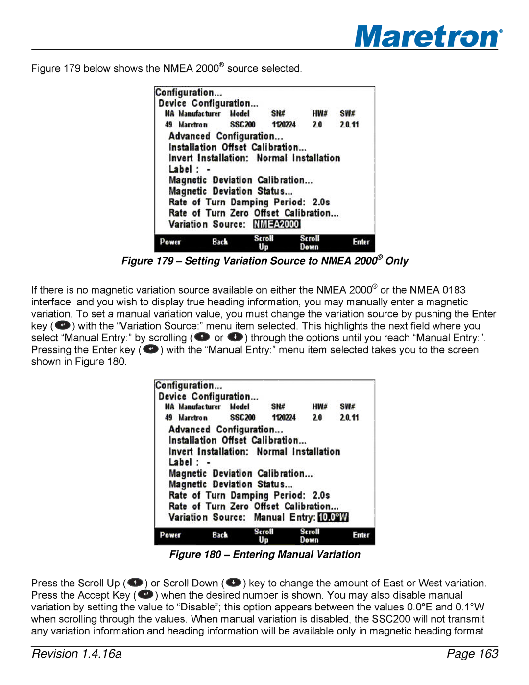 Maretron DSM250-01 user manual Setting Variation Source to Nmea 2000 Only 