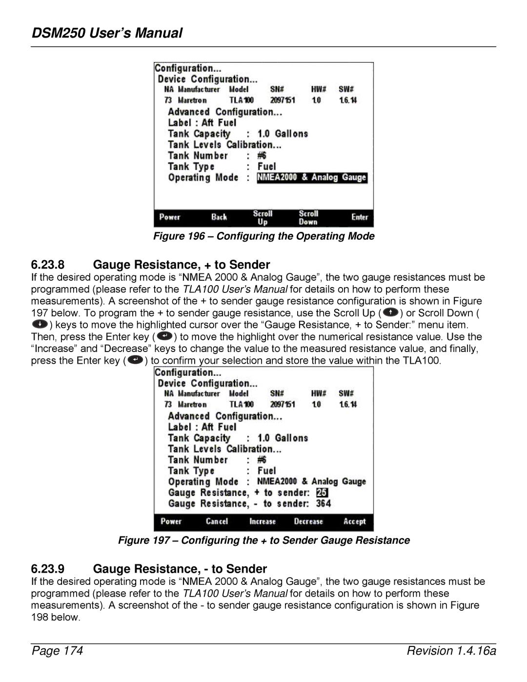 Maretron DSM250-01 user manual Configuring the Operating Mode 