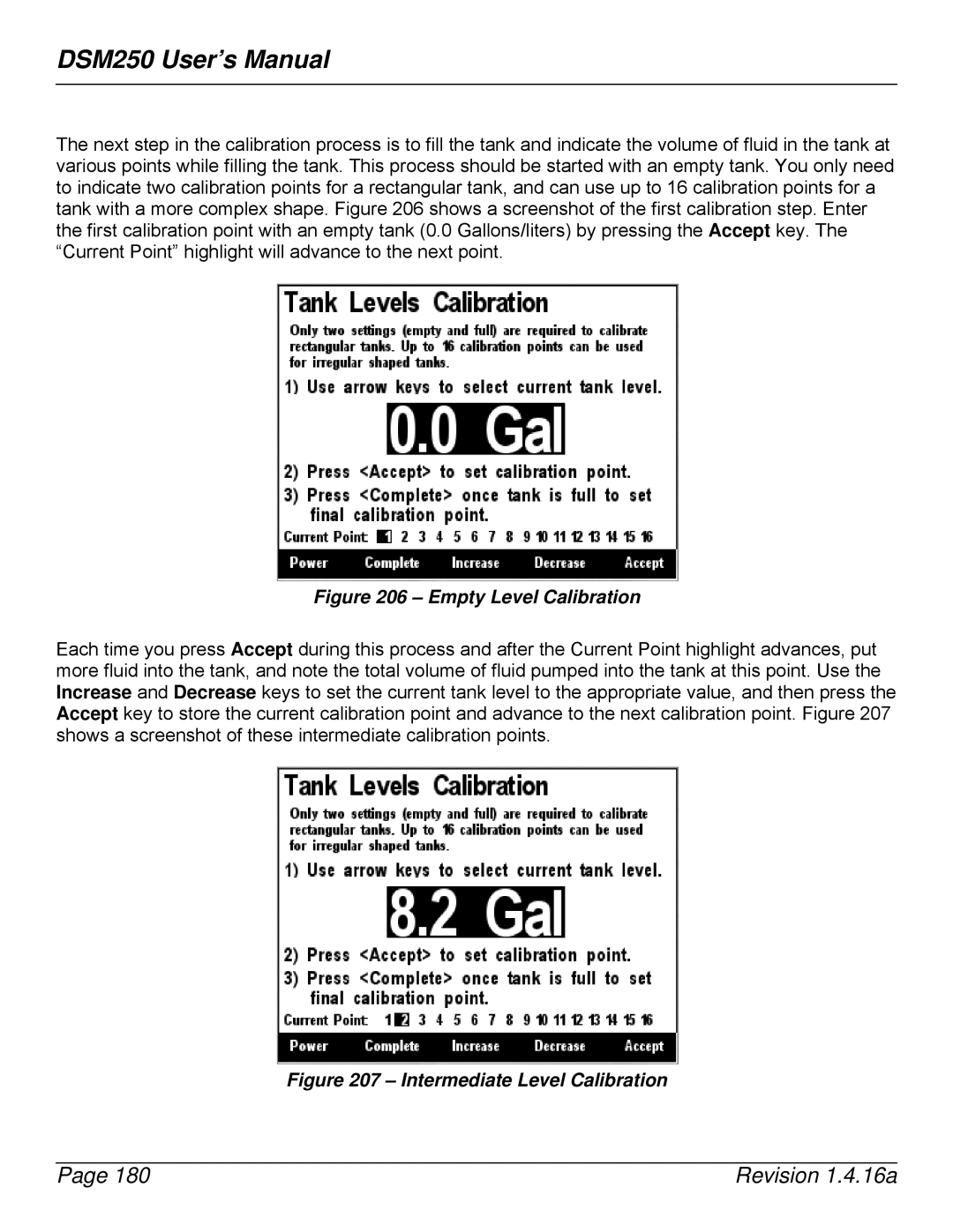 Maretron DSM250-01 user manual Empty Level Calibration 