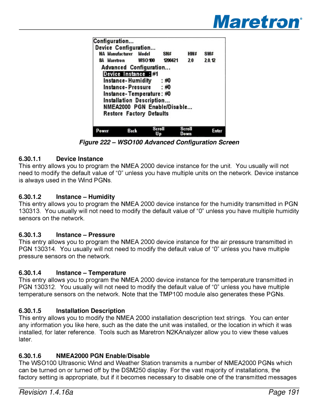 Maretron DSM250-01 user manual Instance Humidity, Instance Pressure 