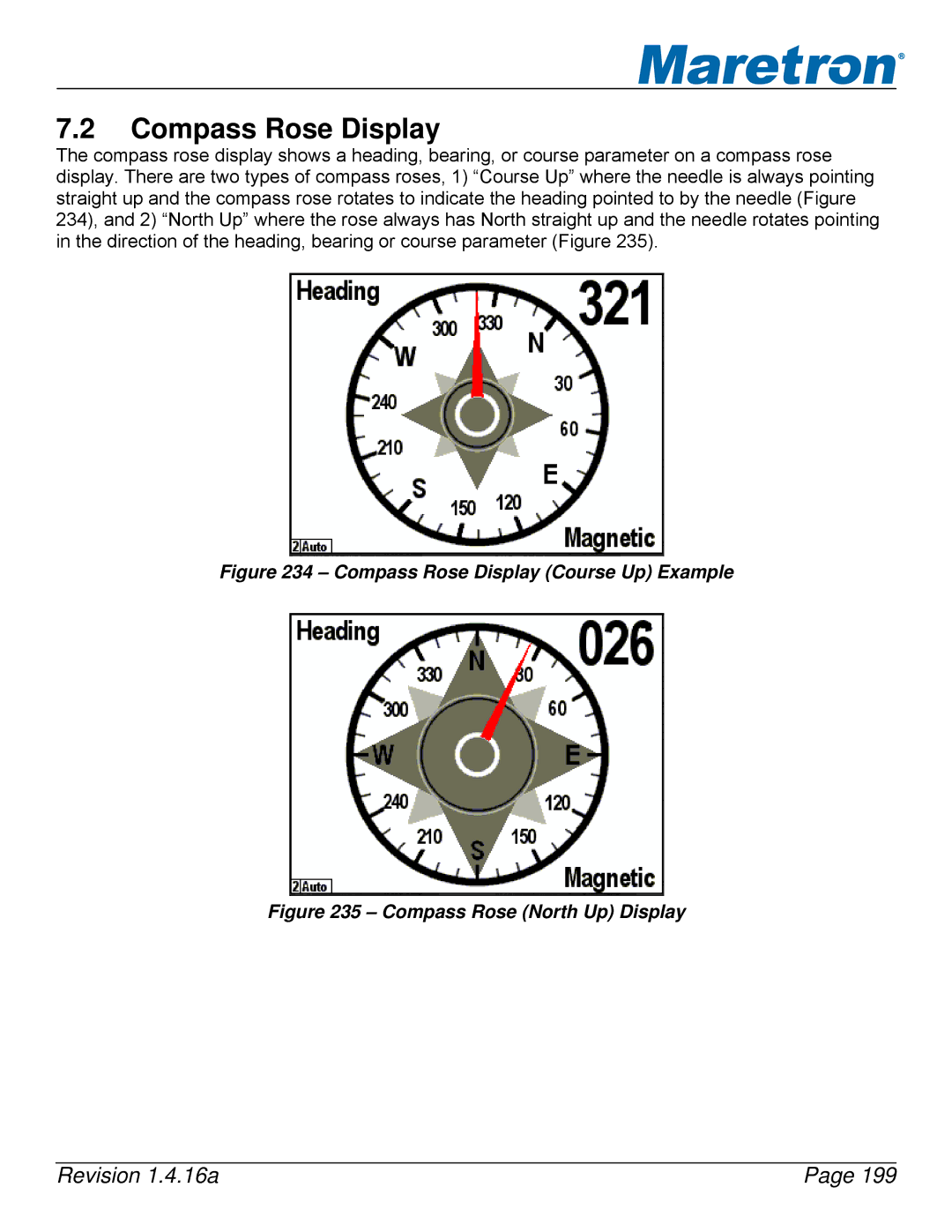 Maretron DSM250-01 user manual Compass Rose Display Course Up Example 