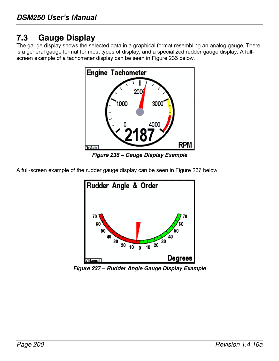 Maretron DSM250-01 user manual Gauge Display Example 