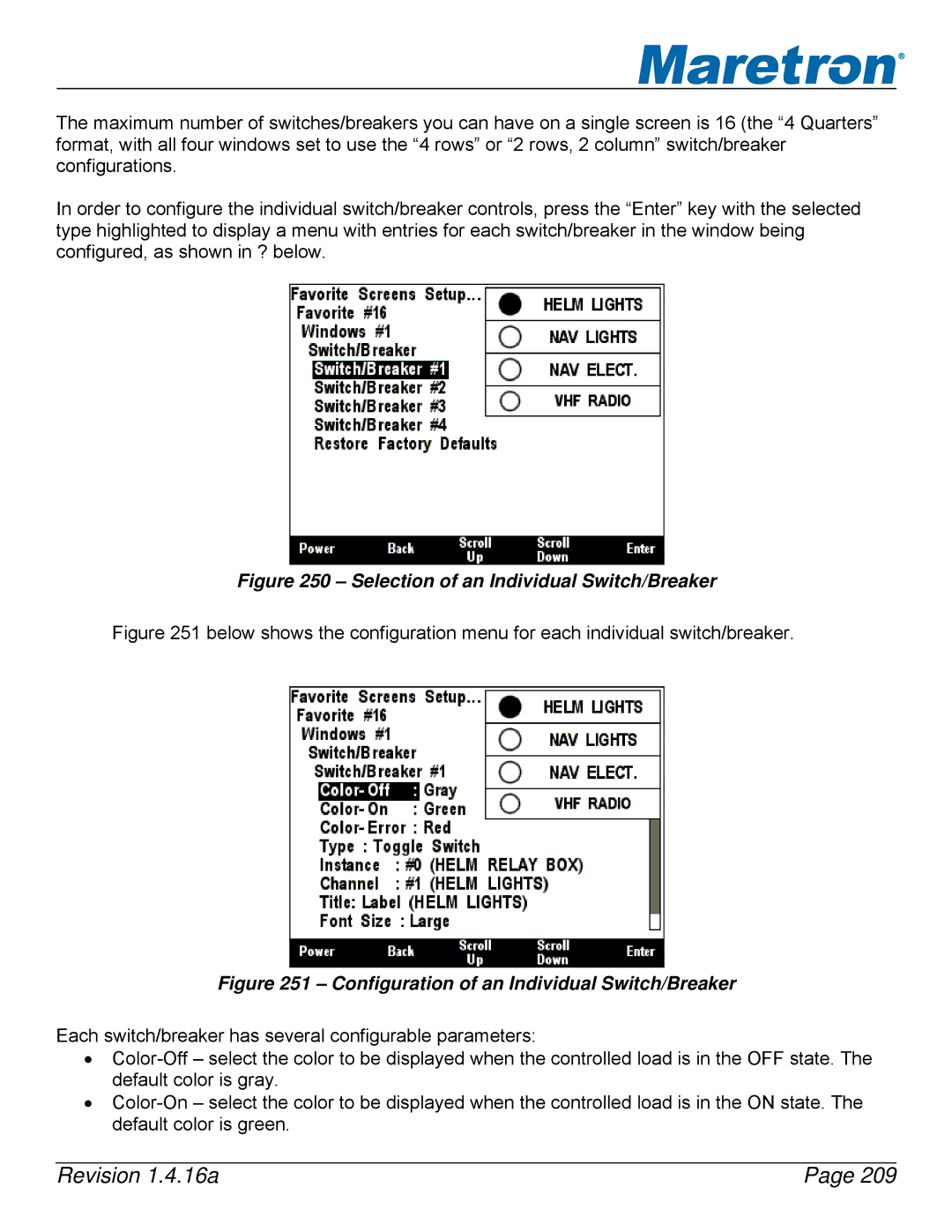 Maretron DSM250-01 user manual Selection of an Individual Switch/Breaker 