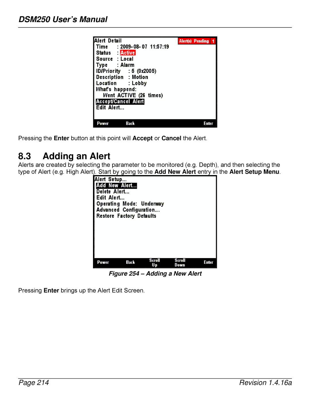 Maretron DSM250-01 user manual Adding an Alert, Adding a New Alert 