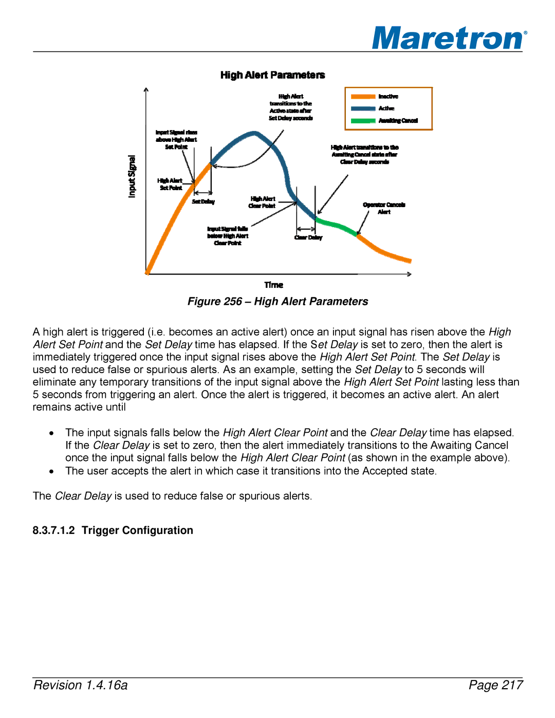 Maretron DSM250-01 user manual High Alert Parameters, Trigger Configuration 