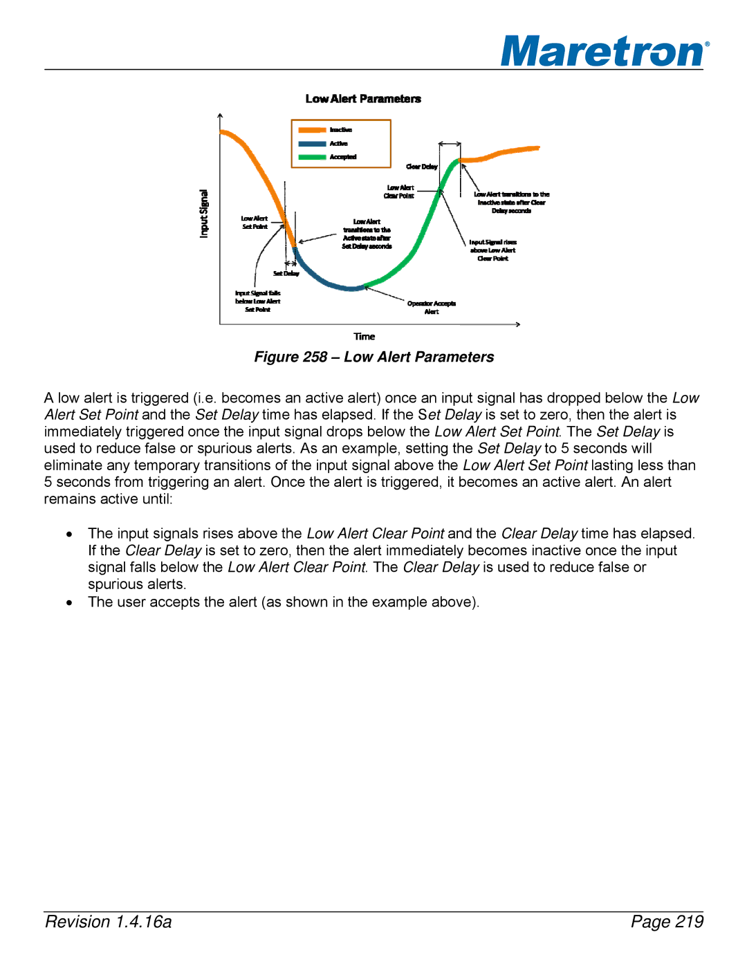Maretron DSM250-01 user manual Low Alert Parameters 