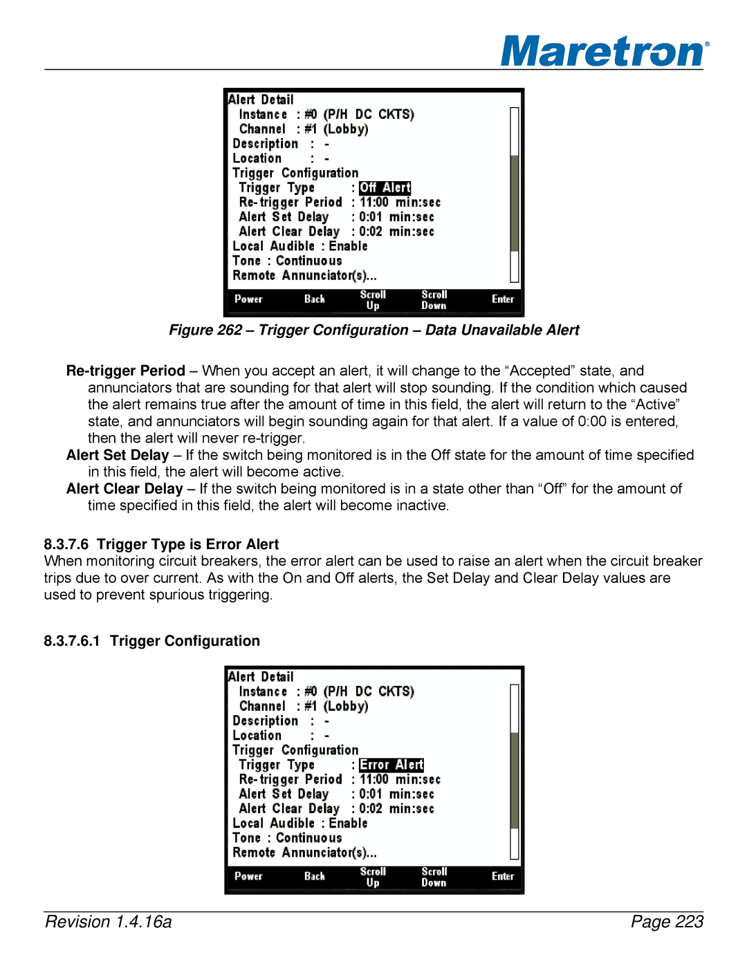 Maretron DSM250-01 user manual Trigger Type is Error Alert 