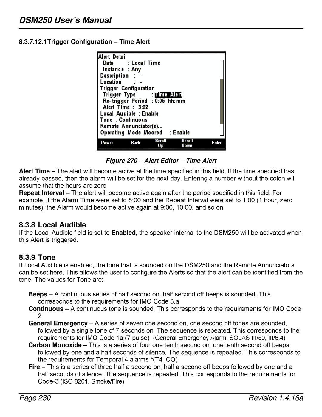 Maretron DSM250-01 user manual Local Audible, Tone, 7.12.1Trigger Configuration Time Alert 