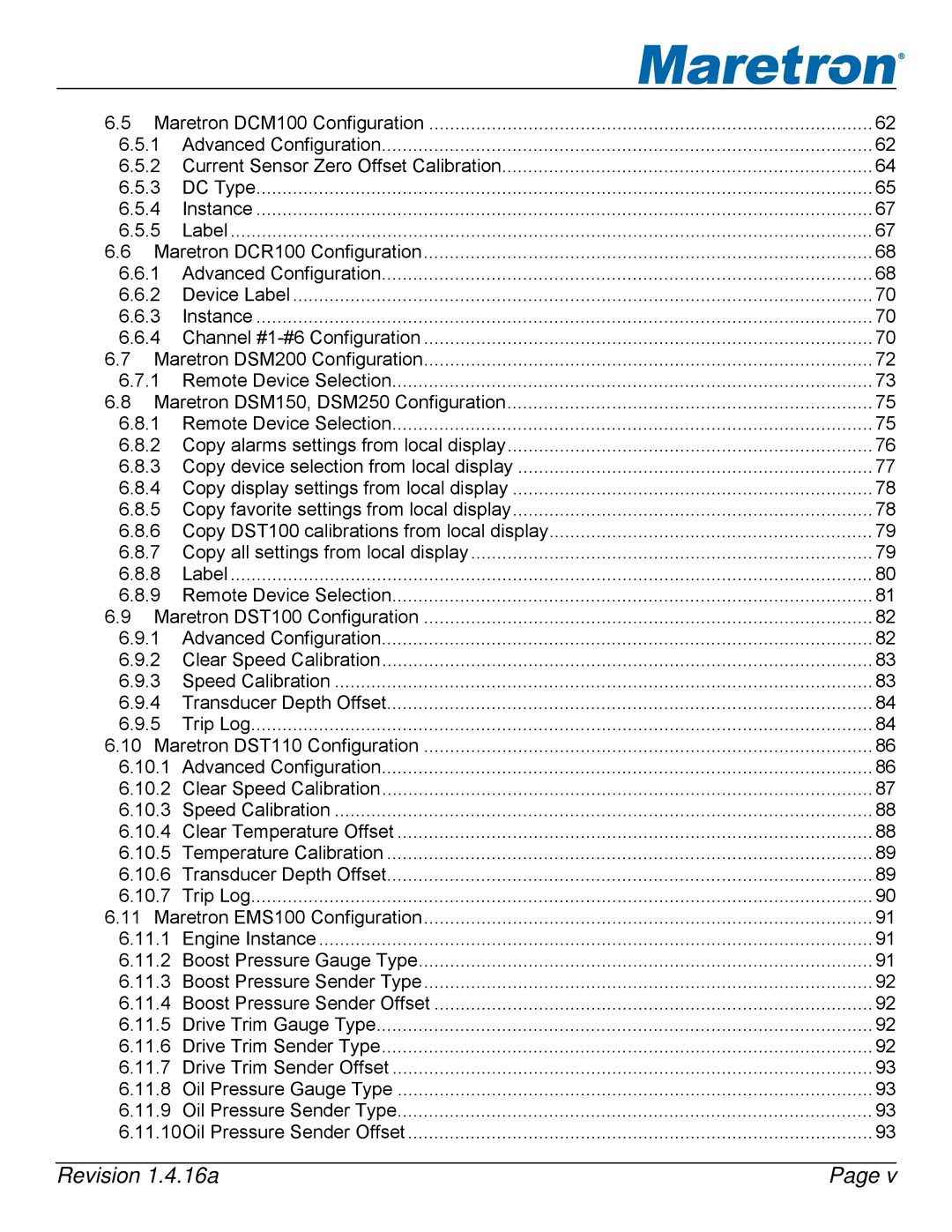 Maretron DSM250-01 user manual Revision 1.4.16a 