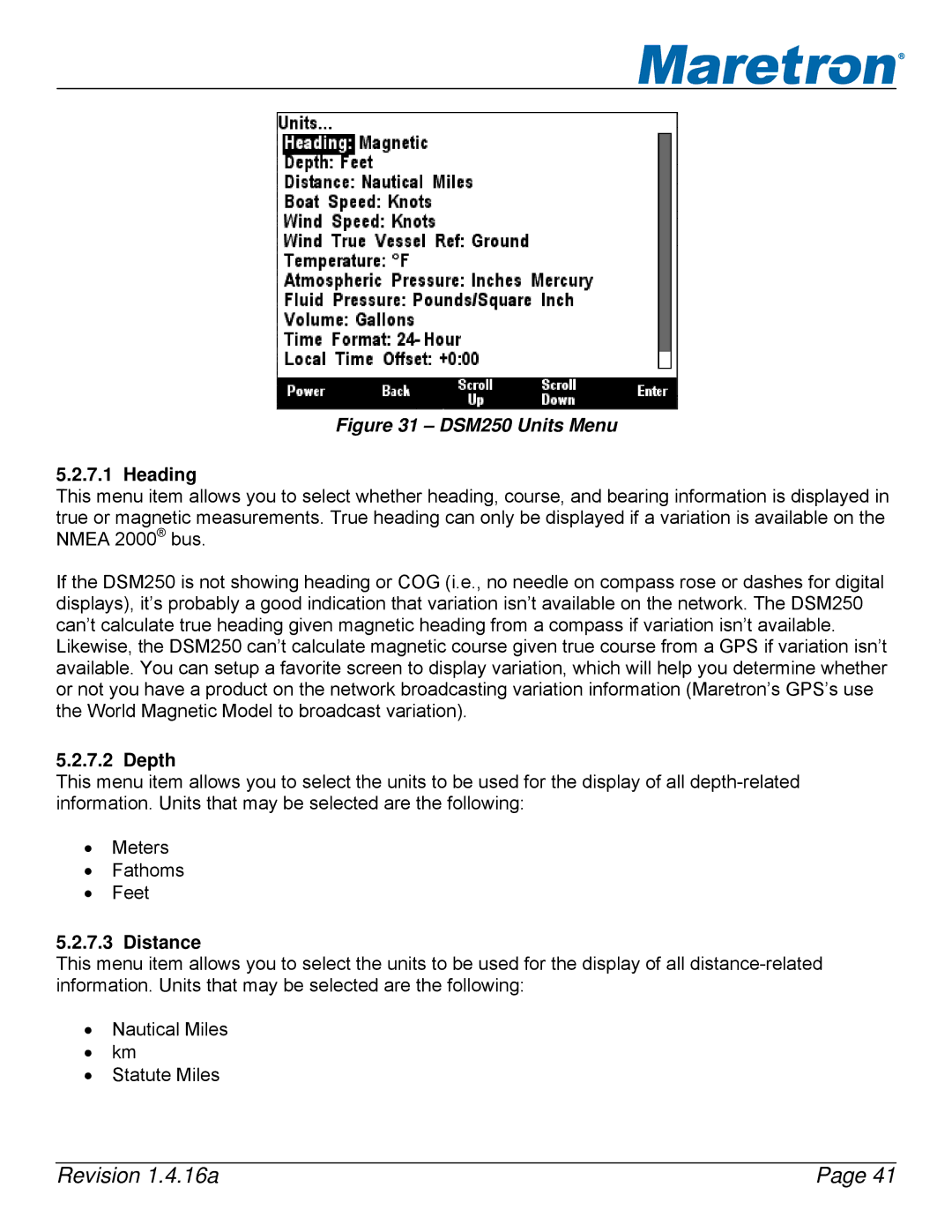 Maretron DSM250-01 user manual Heading, Depth, Distance 