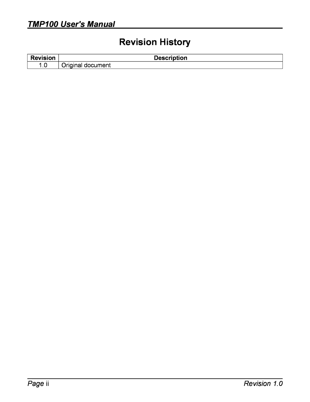 Maretron TP-EGT-1 user manual Revision History, Page, Description 