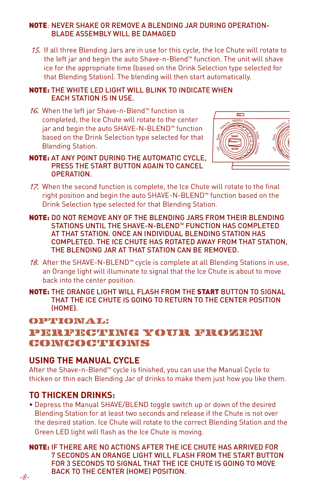 Margaritaville DM3000 user manual Perfecting your Frozen Concoctions 