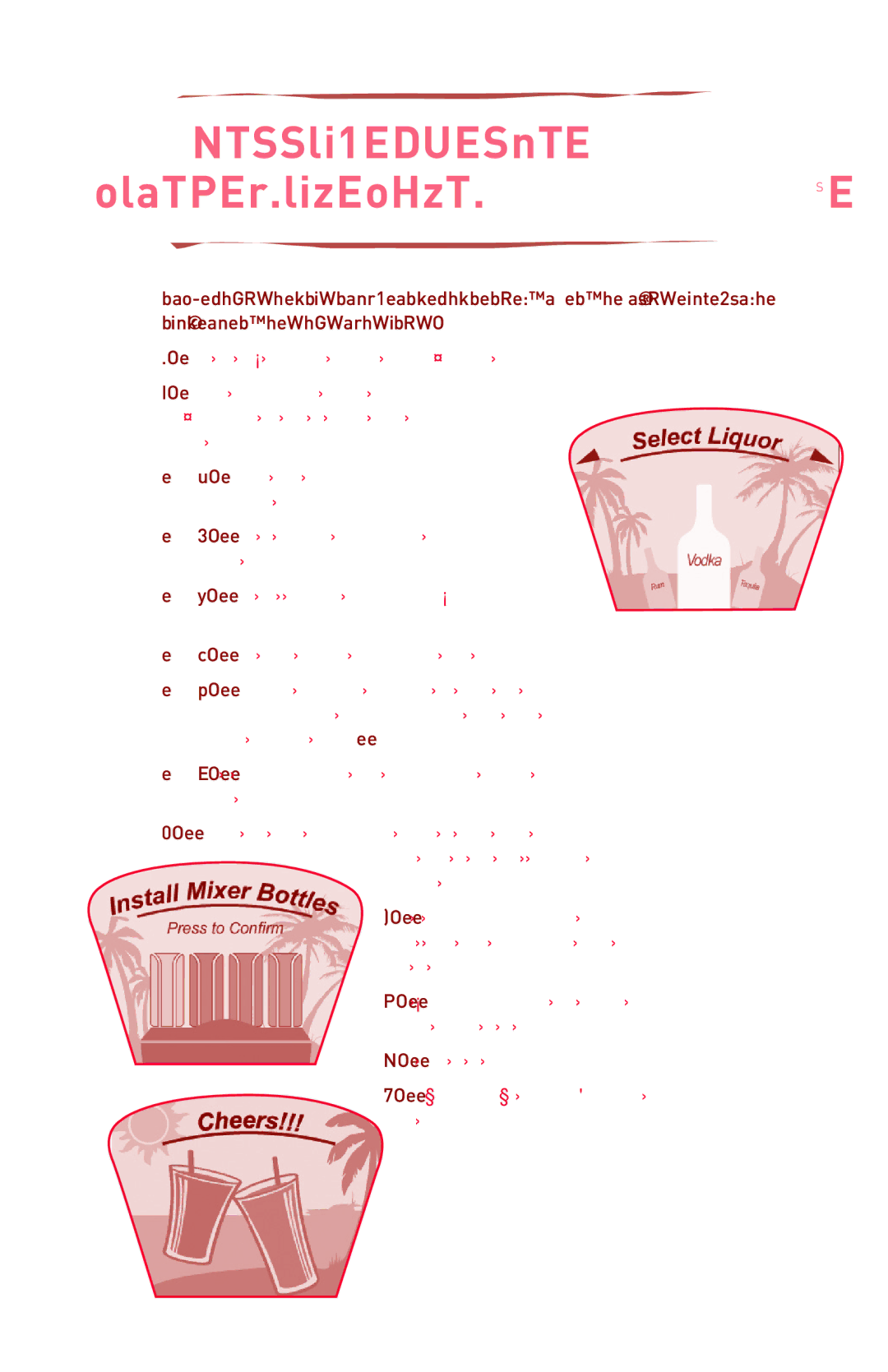 Margaritaville MD 3000 Series instruction manual Setting UP Mixed Drink Maker 