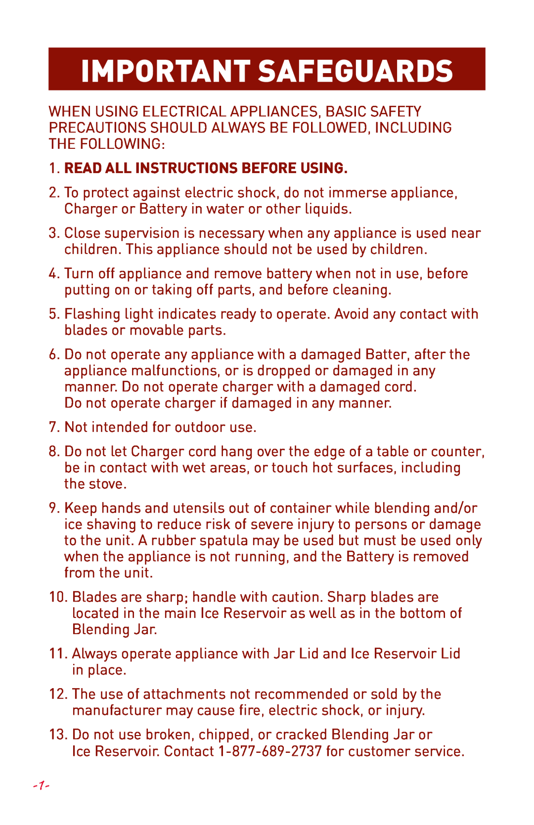 Margaritaville NBMGDM0900 user manual Read All Instructions Before Using, Important Safeguards 