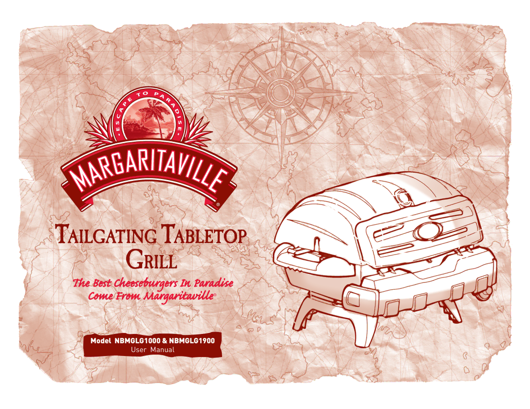 Margaritaville NBMGLG1900, NBMGLG1000 user manual Tailgating Tabletop Grill 