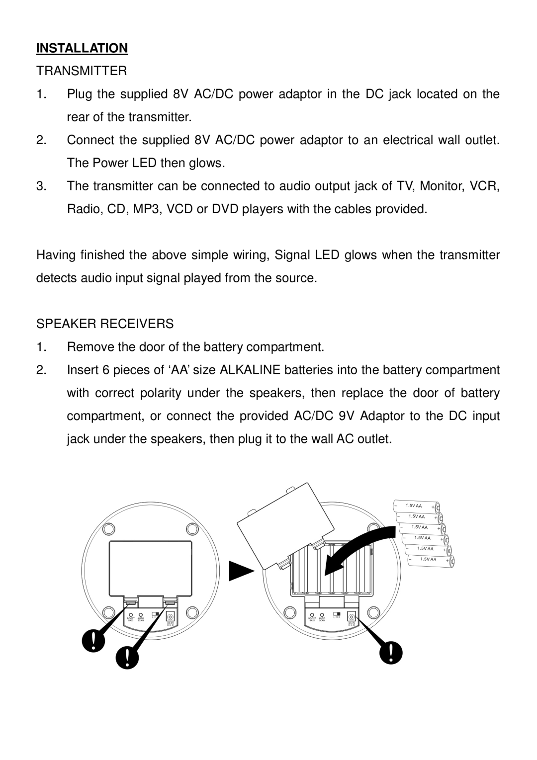 Mark Feldstein & Assoc SP4080 user manual Installation, Transmitter 